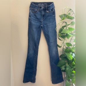 American Eagle Hi-Rise Skinny Kick (Bootcut) Jeans Size 00 Long! High Stretch.